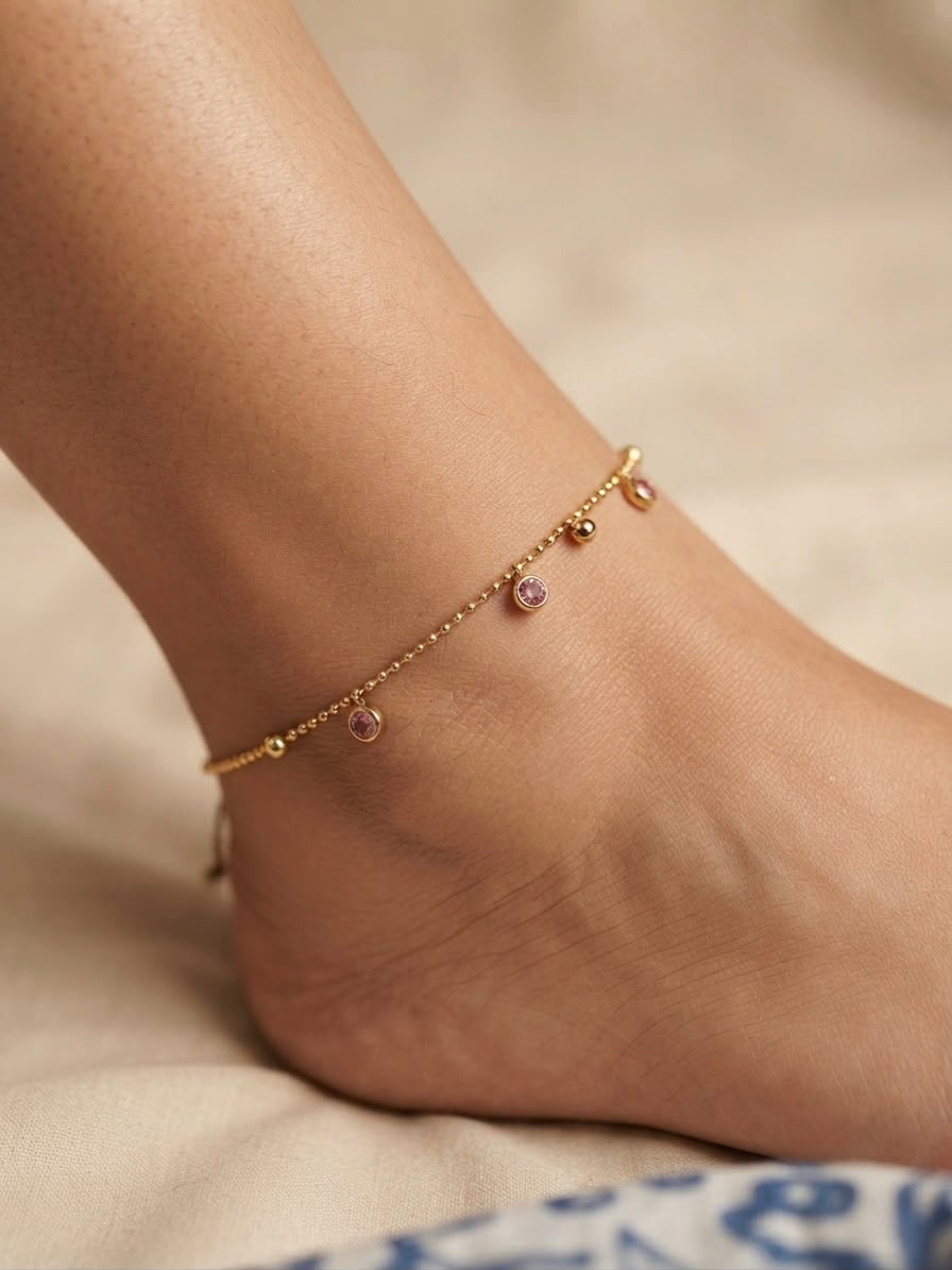 charm drop anklet