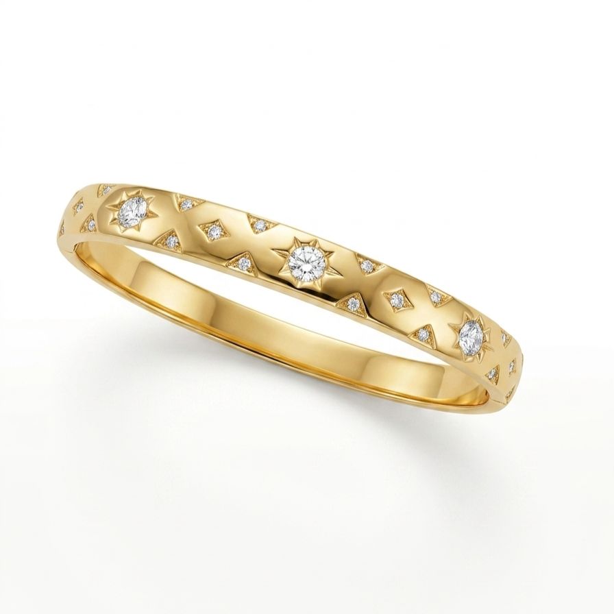 Premium Sun & Star Zircon Bangle