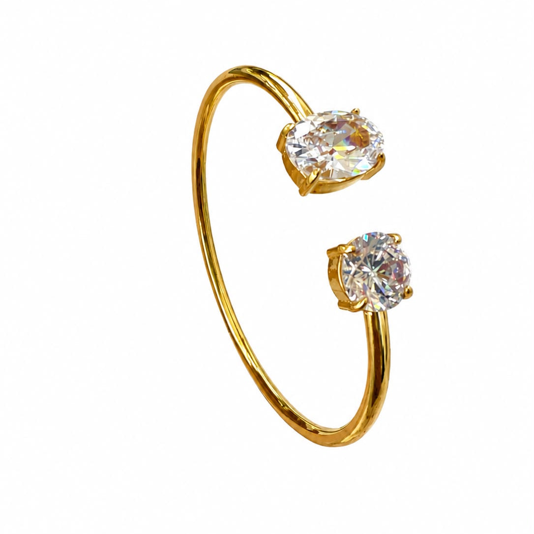 Dual Solitaire Cubic Zirconia Bracelet
