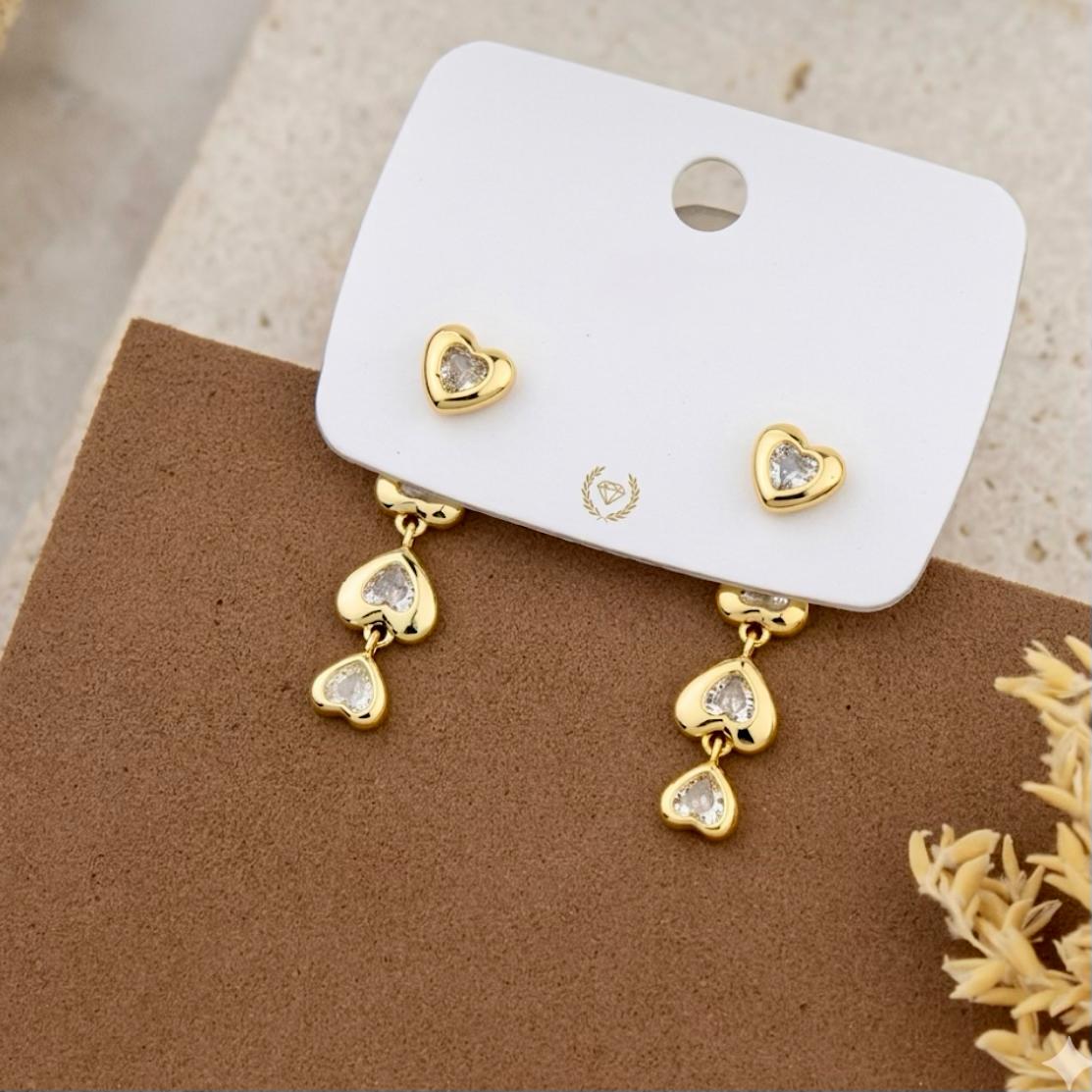 Long Heart Earrings