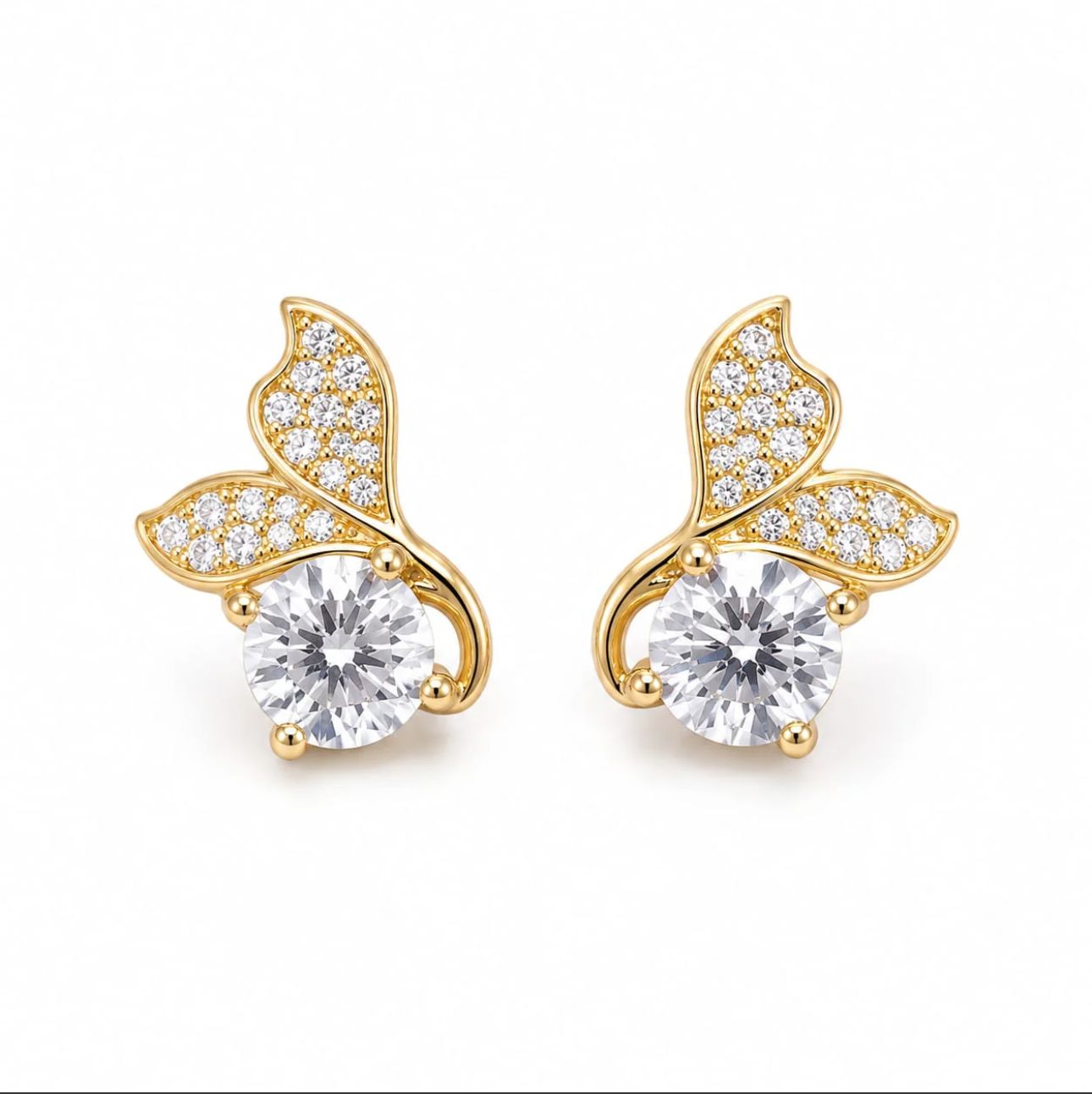Butterfly Crystal Stud Earrings