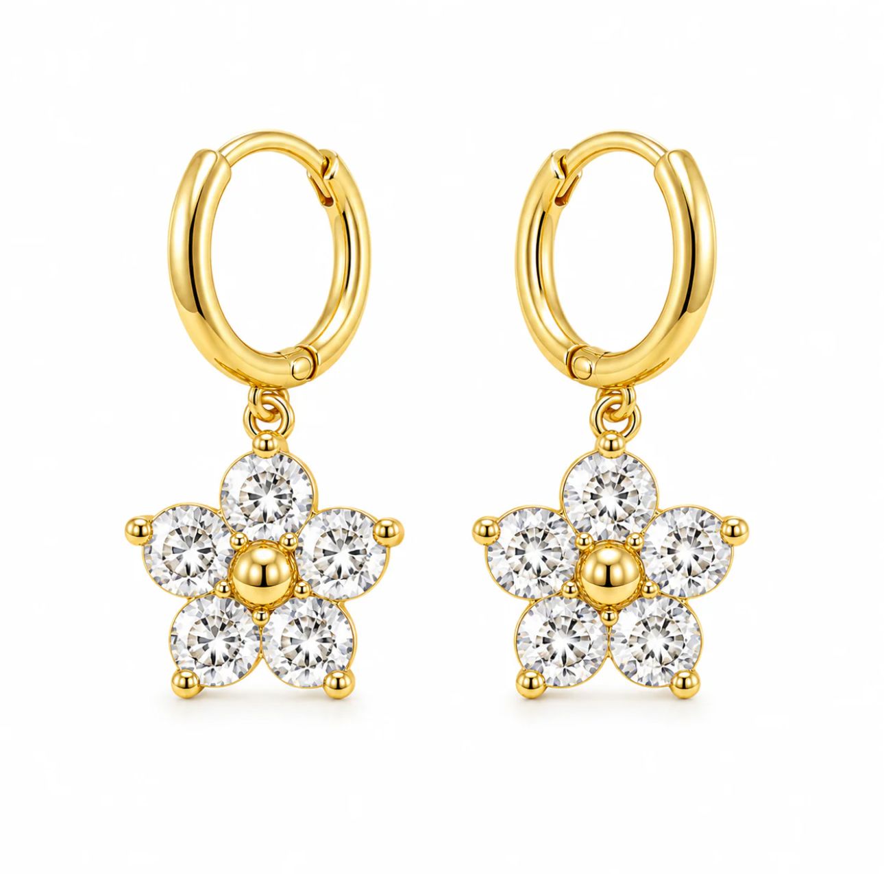 Daisy Crystal Hoop Earrings