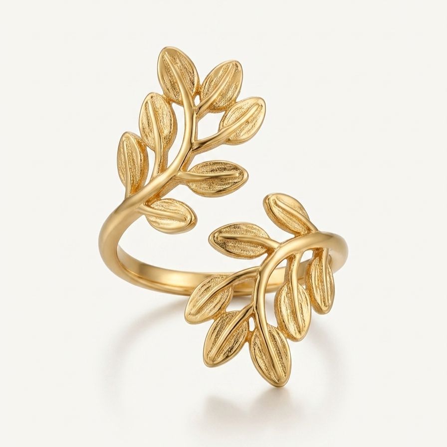 Teulrip leaf floral Ring