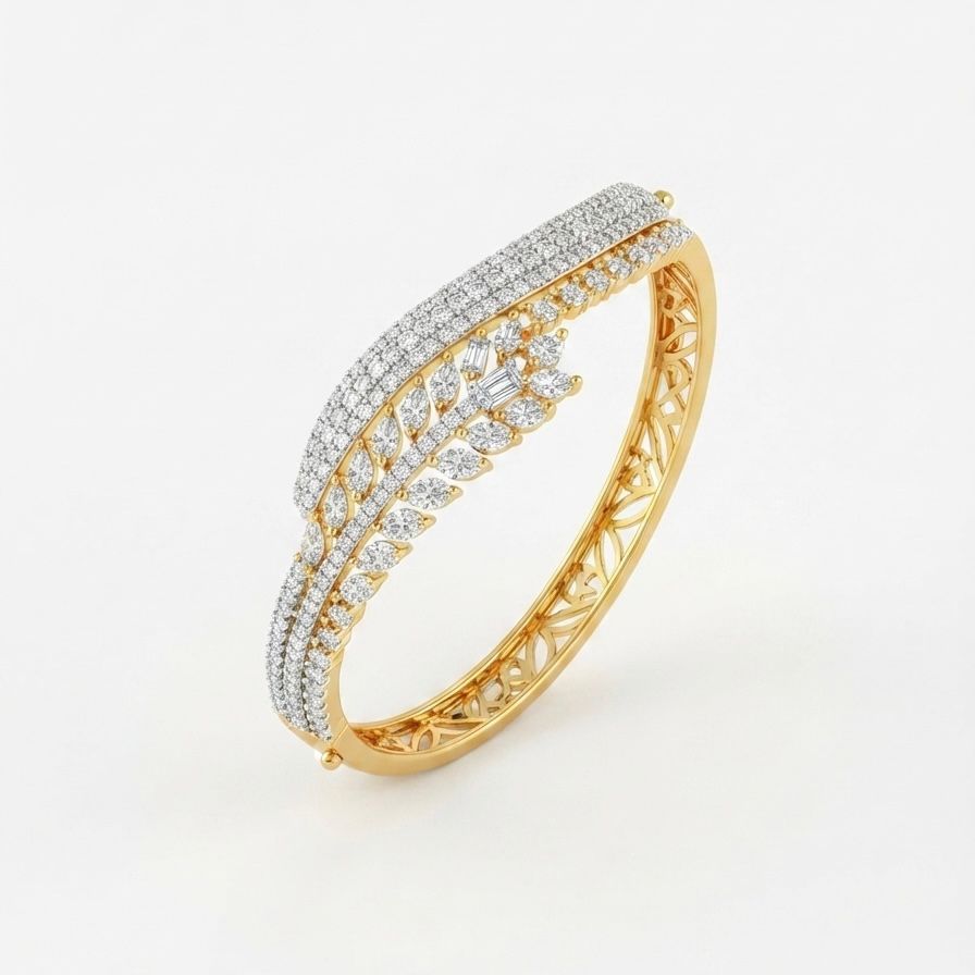 AD Classic Leaf Open Bracelet