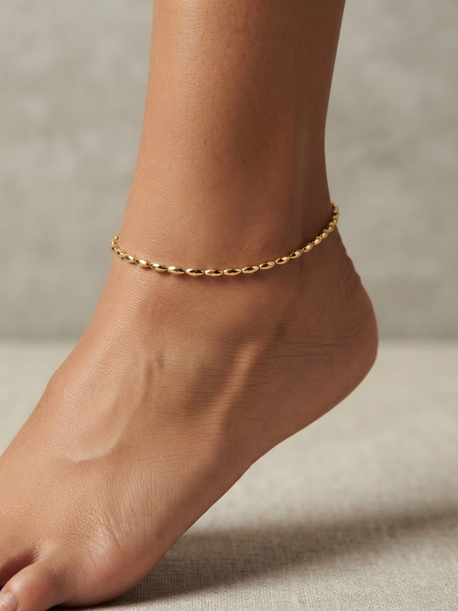 Rice bead anklet