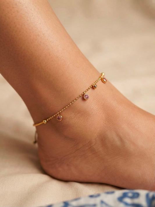 charm drop anklet