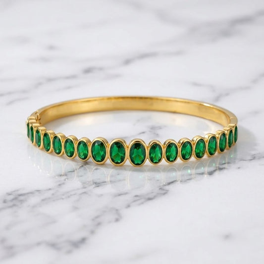 Green Oval Tennis Bracelet