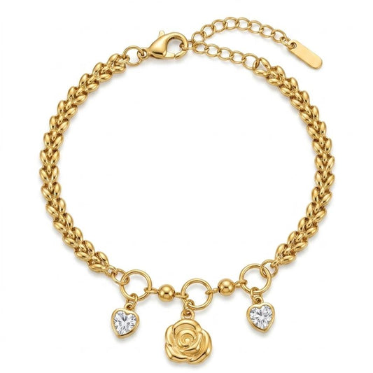 Rose & heart charm Bracelet