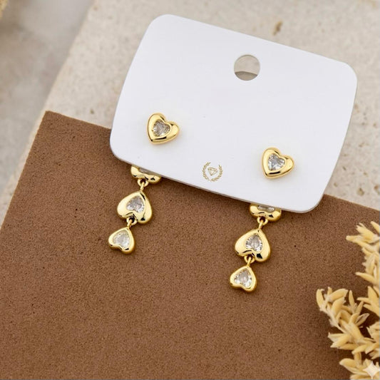 Long Heart Earrings