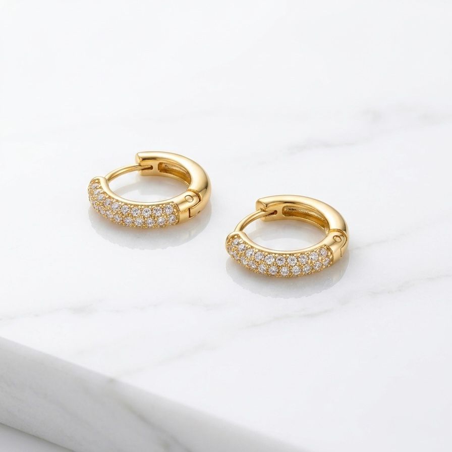 Pave Hoops Small Size