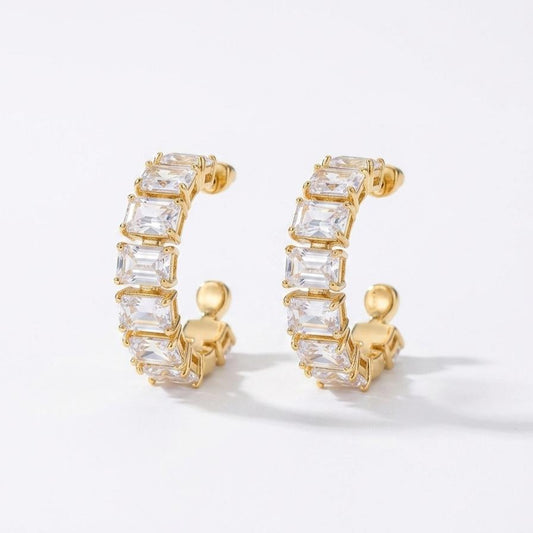 Baguette Hoop Earrings