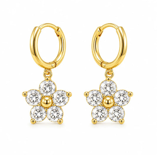 Daisy Crystal Hoop Earrings