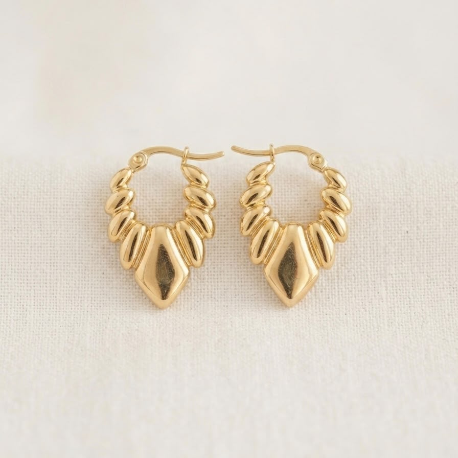 Textured hoop earrings
