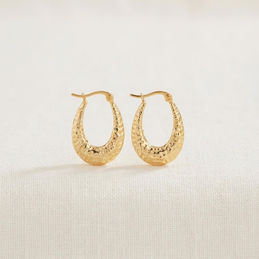 Textured hoop earrings