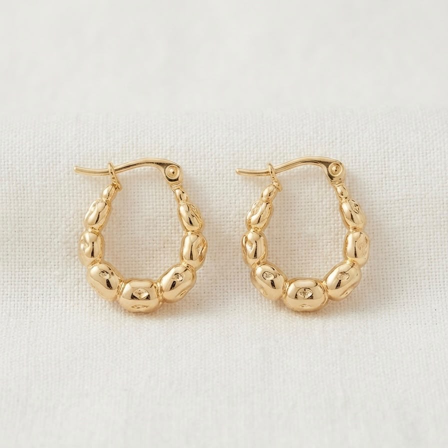 Textured hoop earrings