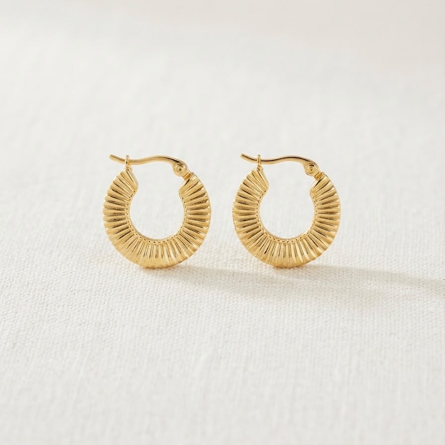 Textured hoop earrings