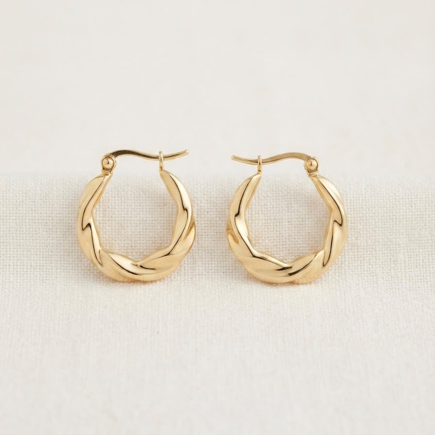 Textured hoop earrings