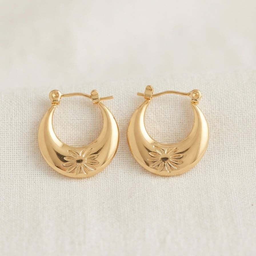 Textured hoop earrings