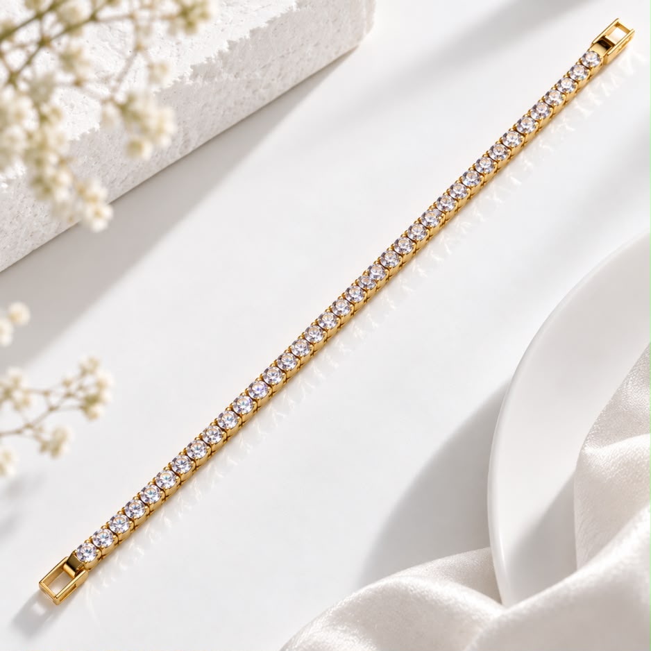Round Cut tennis Chain Bracelet