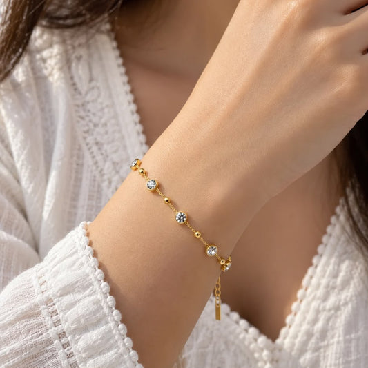 Round Bezel chain Bracelet