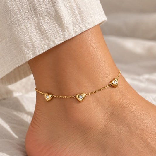 Diamond heart Anklet