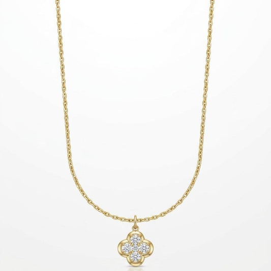 Dainty gold clover Pendant Necklace