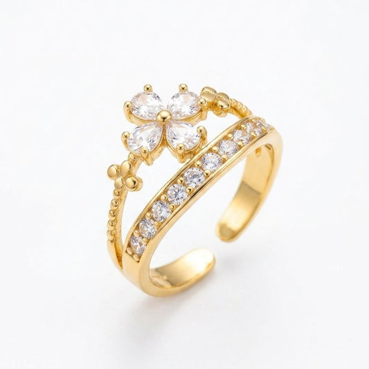 Floral Crown Adjustable Ring