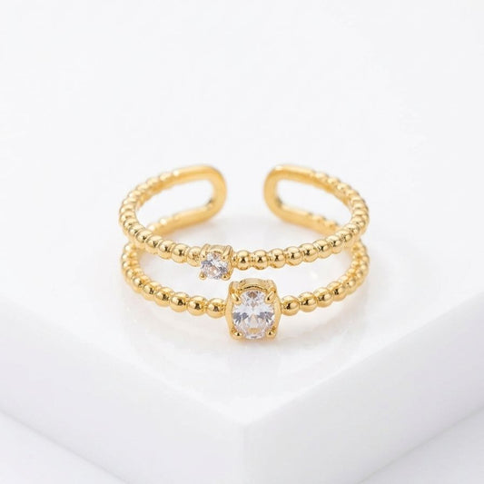 Beaded cuff ring