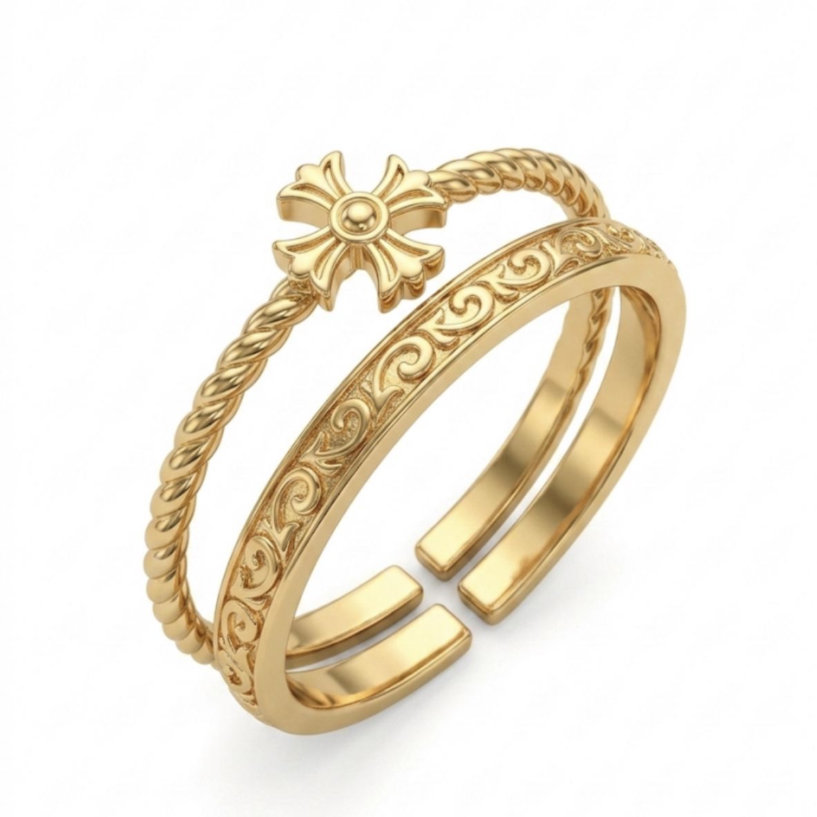 Double band Adjustable Ring