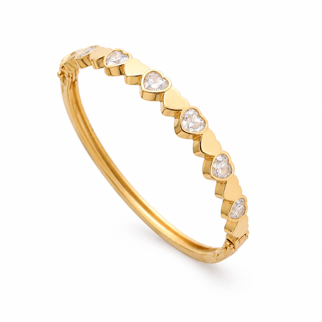 Heart Petal Radiance Bangle Bracelet
