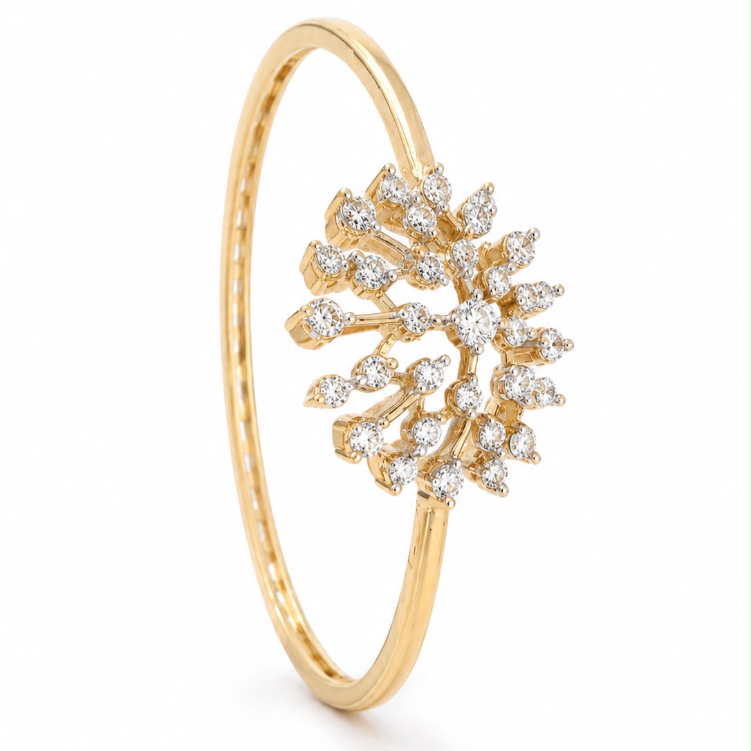 American Diamond Sunflower Open Bracelet