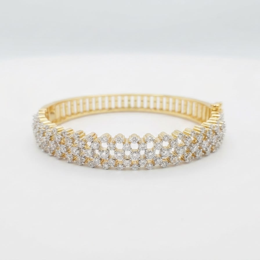AD Triple Row Designer Brass Bracelet