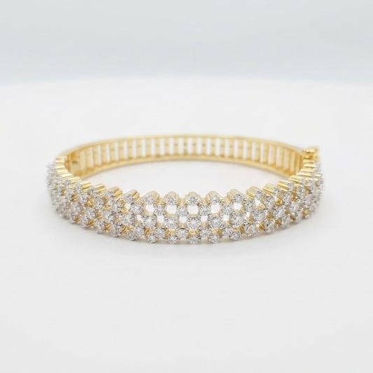 AD Triple Row Designer Brass Bracelet