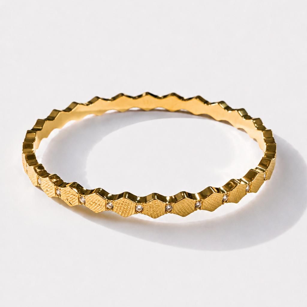 Hexagonal wave Bracelet  (Small Size )
