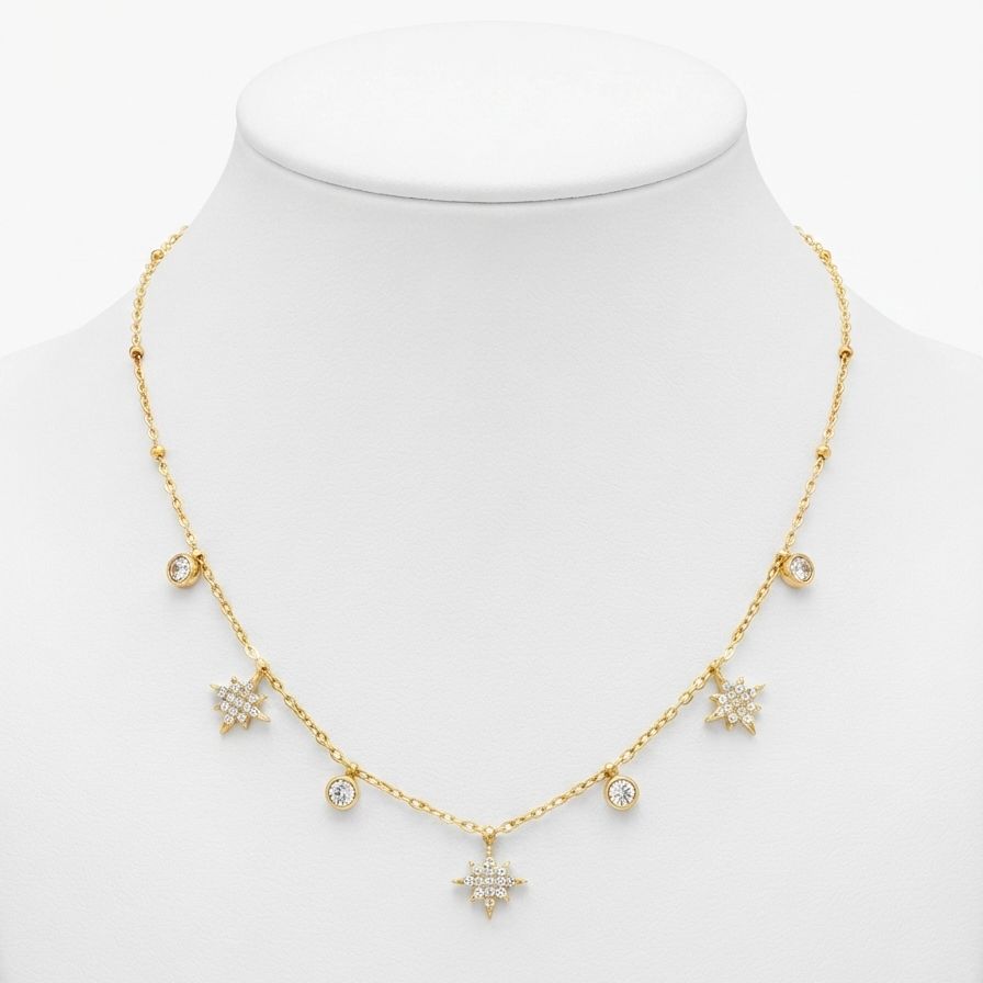 Snowflakes Charm Necklace