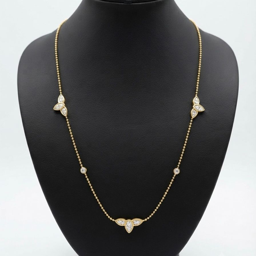 Triplet Petal Necklace