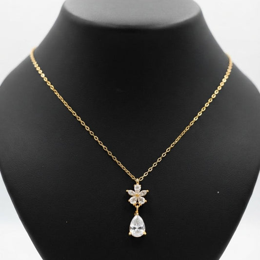 Flower Pear Drop Necklace