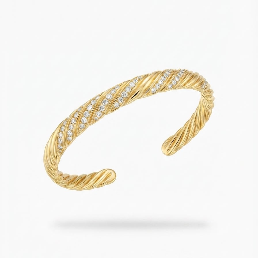 Sculpted Cable cuff bracelet