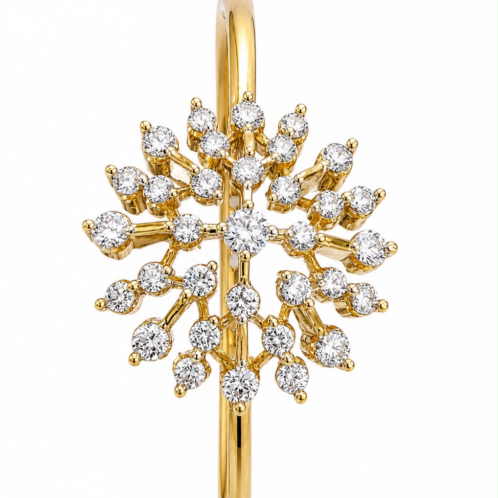 American Diamond Sunflower Open Bracelet